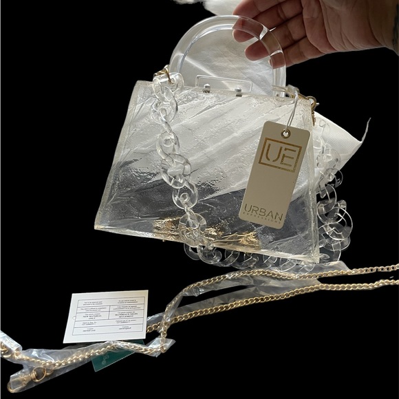 Clear Acrylic Crushed Ice Snap Handbag (brand new) - Picture 1 of 4